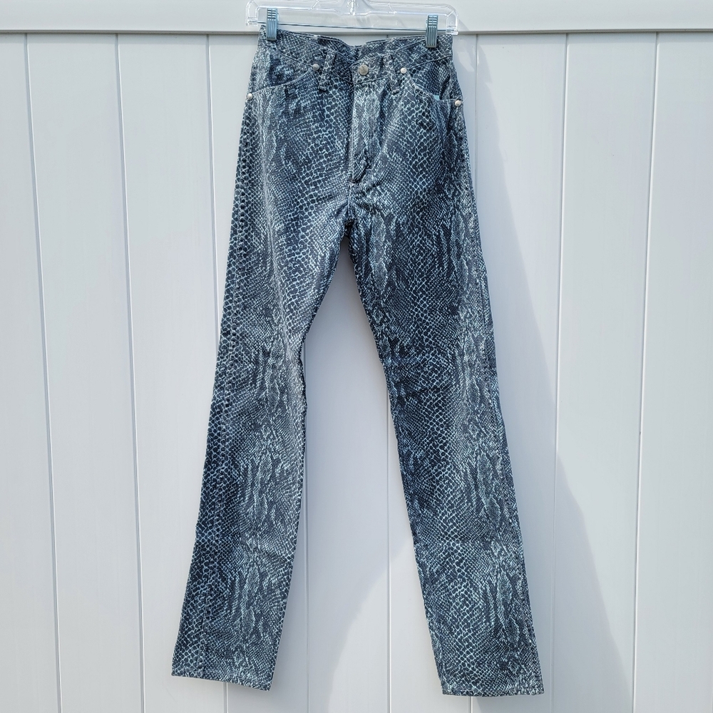 Vintage High Waist Wrangler Snakeskin Print Jeans Size 26